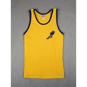 Vtg Southern Athletic Tank Top Small Yellow Track & Field 70s Southern Comfort